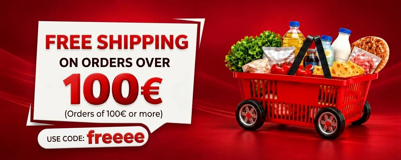 Free shipping on orders over 100€ - Code freeee